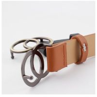 Double Ring Women Belt Fashion Waist Belt PU Leather Metal Buckle Heart Pin Belts For Ladies Leisure Dress Jeans Wild Waistband