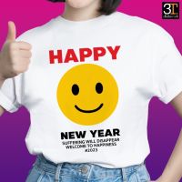 เสื้อปีใหม่ (ลาย HAPPY) ผ้าไมโคร ใส่สบาย พร้อมส่ง