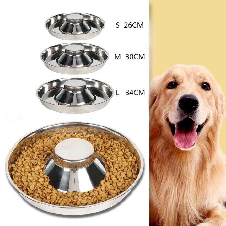 Heavy Duty Stainless Metal Pet Cat Kitten Puppy Saucer Slow Feeder Dog