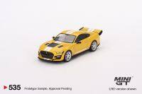 MINI GT 1:64เชลบี้ GT500มังกรงู MGT00535-CH เหลือง LHD ซ้ายเปปไทด์อัลลอยหล่อโมเดลรถยนต์สปอร์ตคอลเลกชัน