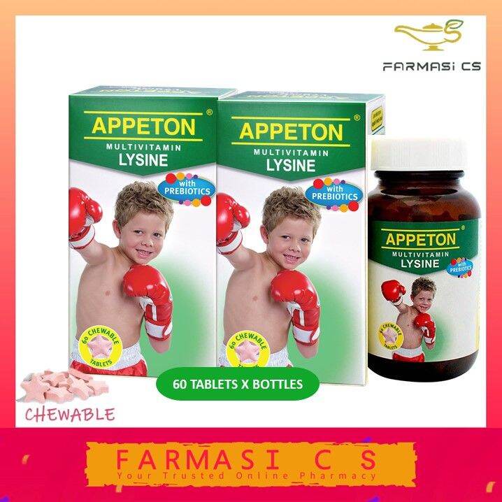 Appeton Multivitamin Lysine with Prebiotics 60 Chewable Tablets x 2