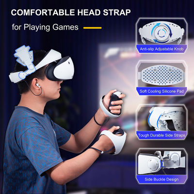 สายรัดศีรษะปรับได้สำหรับ Playstation VR2ลดแรงกดน้ำหนักเบาสายรัด PSVR2เพิ่มความสบาย PS5อุปกรณ์เสริมสำหรับ VR2
