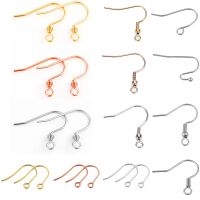 20-50pcs Rose Gold Color Stainless Steel Earring Hooks Earrings Clasps Findings DIY Earring Wires For Jewelry Making Supplies