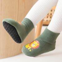 [COD] Baby floor autumn and winter childrens plus velvet thick bottom middle baby toddler high warm shoe