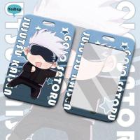 GDRGHJN เคสที่ใส่กุญแจการ์ดลายอะนิเมะ Gojo Satoru น่ารักเลือดยอดนิยมเคสบัตรโดยสาร ID Jujutsu Kaisen กระเป๋าเก็บบัตรซองใส่การ์ดฝาครอบป้องกัน