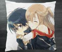 （ALL IN STOCK XZX）Sword pattern double-sided pillowcase anime art novel SAO SAO Art Online kiriito Yuuki Asuna Embrace pillowcase P14 role-playing comic gift   (Double sided printing with free customization of patterns)