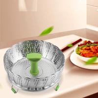 Steamer Cage Foldable Petal Shape ตะกร้านึ่งผัก, Steamer พับได้สำหรับร้านอาหารในครัว