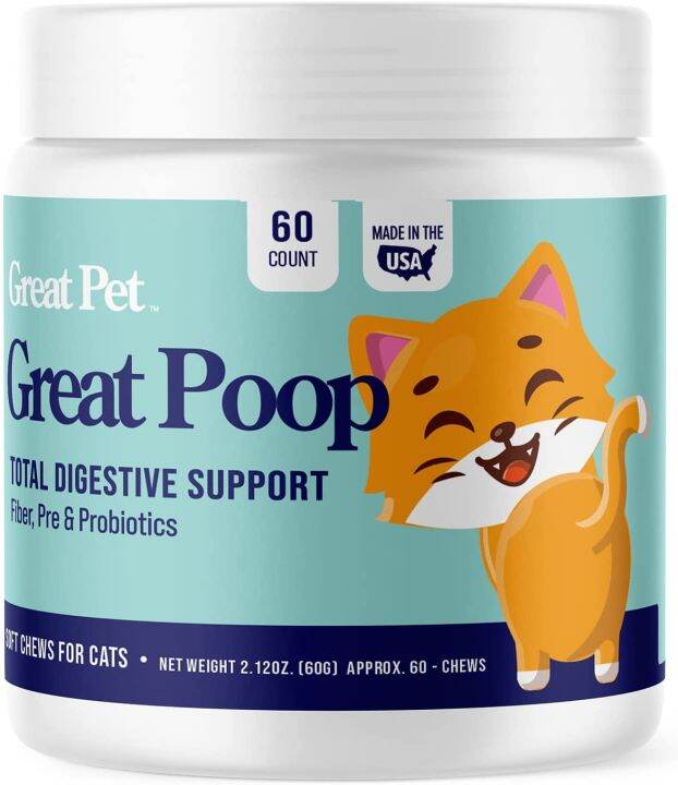 Great Poop Probiotics for Cats Fiber, Prebiotics, Cat Probiotics and