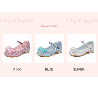 IQANGEL girls princess shoes big and small childrens soft bottom baby shoes childrens butterfly crystal shoes high heelsTH