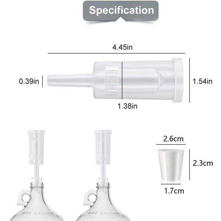 12-pack-brewing-airlock-เบียร์ไวน์-airlock-พร้อมยาง-airlock-stopper-carboy-bung-twin-bubble-airlock