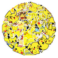 TM 54pcs/set Anime Theme Cute Cartoon Pokemon Pikachu Yellow Elf Pattern PVC Waterproof Graffiti Sticker Creative Personality Laptop Water Cup Helmet