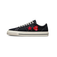 COMME DES GARÇONS PLAY X CONVERSE ONE STA Mens and Womens CANVAS SHOES A01791C รองเท้าวิ่ง รองเท้าผ้าใบ รองเท้าสเก็ตบอร์ด The Same Style In The Store