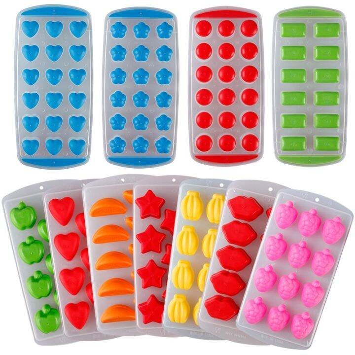 Heart Ice Cube Tray, Silicone Heart Shaped Ice Cube Molds, Candy Chocolate Mold  Ice Cube Maker Trays for Freezerrandom Color 