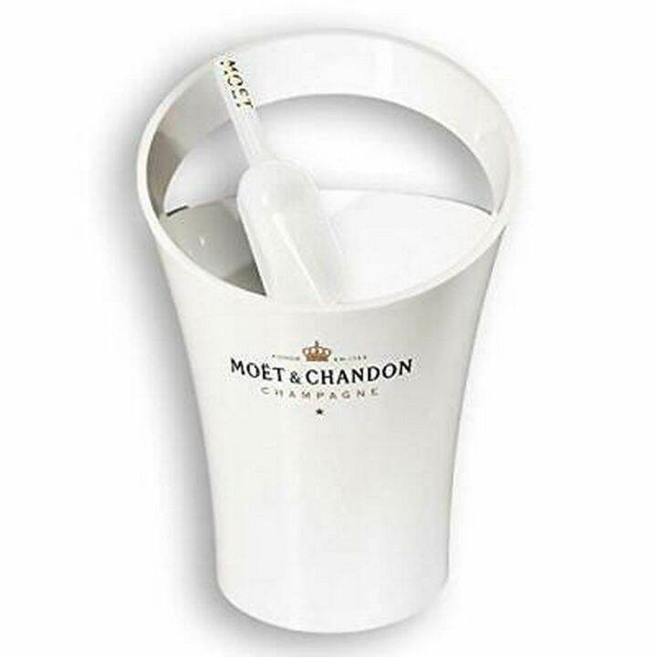 New Moet Chandon White Champagne Ice Bucket and Scoop Acrylic Plastic