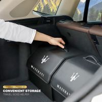 〖Margot decoration〗 Foldable Car Emblem Storage Box Suitcase Organizer Bag For Maserati Ghibli Granturismo Quattroporte Levante GranCabrio Coupe GTS