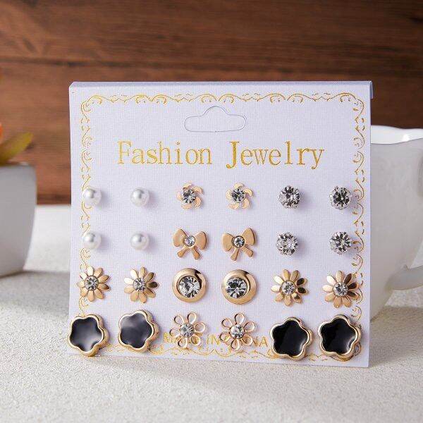 12-pairs-set-combination-stud-earrings-fashion-korean-imitation-zircon-earring-pearl-diamond-ear-gifts-factory-wholesale