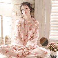 [COD] and winter new pajamas womens warm air round neck lace cartoon ladies home clothes