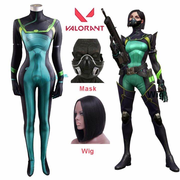 Game VALORANT Cosplay Viper Bodysuit Women Girls Snake Sabine Assasin ...