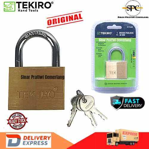 Tekiro Kunci Gembok Kuningan Brass Padlock 40mm Original Anti Maling