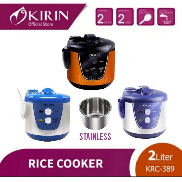 Rice Cooker Kirin KRC 389 Penanak Nasi Magic Com Stainless Steel