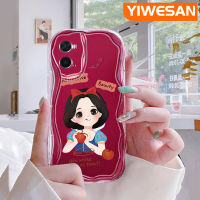 YIWESAN เคสสำหรับ OPPO A76 A96 A36ลายการ์ตูนบิวตี้สโนว์ไวท์ขอบเนื้อครีมกันกระแทกแบบใสนิ่มเคสมือถือโปร่งใสลายกล้องถ่ายรูปสร้างสรรค์เคสป้องกันซิลิกาเจล