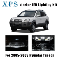 ไฟโดมแผนที่รถแคนบัสภายใน LED Xps 12ชิ้นชุดตกแต่งภายในเหมาะสำหรับ2005 2006 2007 2008 2009 Hyundai Tucson โคมไฟป้ายทะเบียนรถท้ายรถ