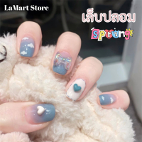 LaMart Store?เล็บปลอมแบบสั้นกดบนทั้งชุดเล็บทรงโลงศพเด็กหญิง,เล็บปลอมแบบสั้น24ชิ้นเล็บเทียมตกแต่งเล็บด้วยลวดลาย