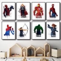 Disney Avengers Superhero Anime Watercolor Movie  Painting Posters Living Bedroom Bar Quality Canvas Art Home Wall Decor Picture Drawing Painting Supp