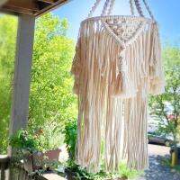 Hierly Macrame โคมไฟสไตล์ชนบทโป๊ะโคมไฟสไตล์โบโฮสำหรับสำนักงานอพาร์ทเม้นท์ห้องหอพัก