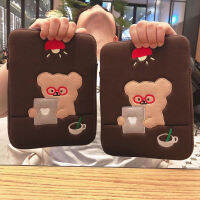 Embroidery Bear Tablet Case11 13 15Inch Protective Cover Soft Travel Business Mac Case Laptop Sleeve Case Storage Bag