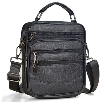 Fashion Men Genuine Leather Handbags Small Mens Shoulder Bag for Tablet High Quality Office Messenger Bags Male Crossbody Bag