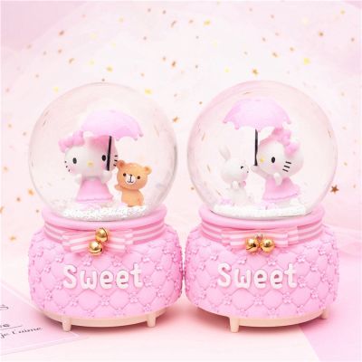 สีชมพูน่ารัก Hello Kitty ไฟกลางคืนสาวการ์ตูนสร้างสรรค์ห้องนอนตกแต่งโคมไฟของขวัญ
