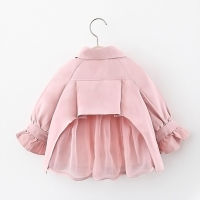 Spring Autumn Baby Girls Sweet Princess Long Sleeve Coat Baby Casual Mesh Windbreaker Jacket Kids