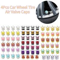 4pcs Universal Car Bling Rhinestone Gold Crown Wheel Tire Valve Caps Copper Core Auto Truck Tyre Rim Stem Dust Air Cover Cap