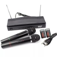 SKG ไมค์ลอยคู่ VHF ไมค์โครโฟนไร้สาย รุ่น SK-329 (สีดำ)