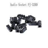 10Pcs PJ-320D Black 3.5 mm Headphone Audio Interface Connector 4 Pin Female Socket Jack SMD Light