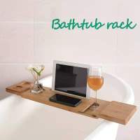 Portable Non Slip Bamboo Bathtub Tray Adults Bathtub Organizer Bath Shelf Bathroom Accessories Plateau Baignoire Home Storage