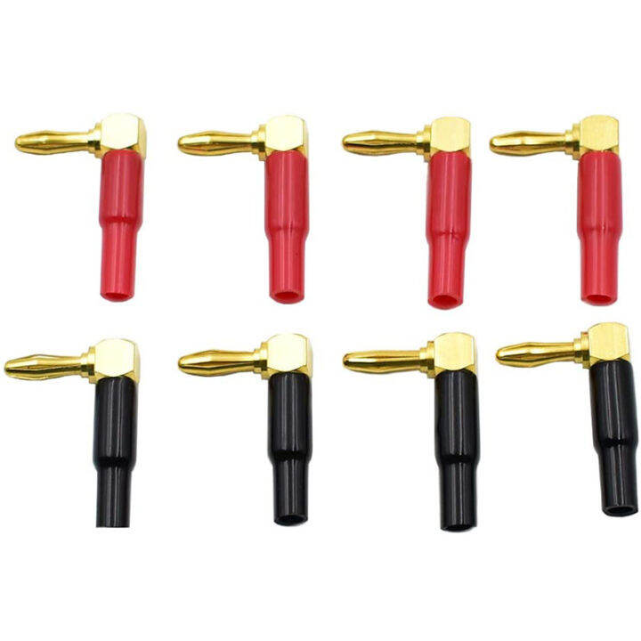 8Pcs 4mm Banana Plug Speaker Wires Connector Adapter 24K Gold Plated ...