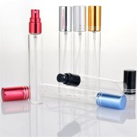 10ML 15ML Clear Glass Spray Bottle Perfume Atomizer With Aluminum Gold Black Cap Mini Sample Vials Thin Glass Bottle Travel Size Bottles Containers