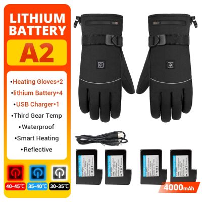 Winter Heated Gloves 3M Cotton Heated Hand Warmer Electric Gloves Waterproof Coldproof Bike Skiing Outdoor Riding