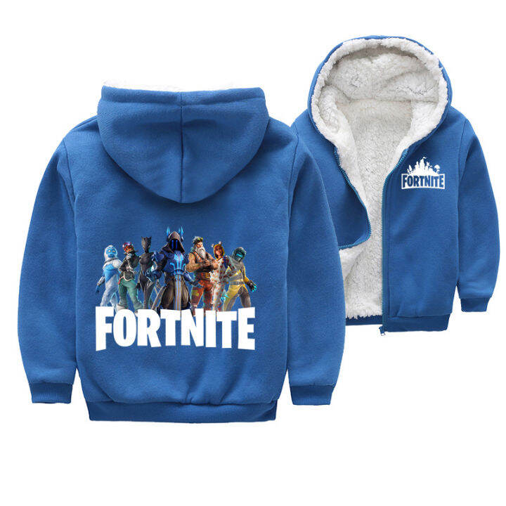 เสื้อแจ็คเก็ตขนแกะ-fortnites-สำหรับวัยรุ่นเด็กหญิงเด็กชายเสื้อผ้าเด็กเสื้อแจ็คเก็ตกันหนาวมีฮู้ดชุดขนแกะติดซิปหนาปะการังขนแกะเสื้อผ้าฤดูหนาว-t067-0000