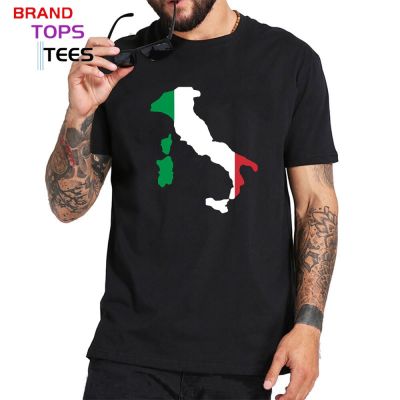 Funny Men T Shirt Italy Flag Map With Flag T-Shirt Male Nation Day Group Team Tshirt Father Bro Gift Patriotic Festival Tee Shir