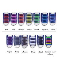 12Pcs Elastic Silicone Shoelaces Athletic Running No Tie Shoe Lace All Sneakers Fit Strap Shoeslace For Men Women Unisex