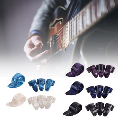 4pcs Guitar Plectrums Sheath Thumb Finger Picks for Acoustic Electric Bass Guitar Picks Pickup Fingerstyle Thumb Plectrums Guitar Bass Accessories