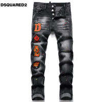 DSQUARED2เดิม ∮ ใหม่กางเกงยีนส์ปักตราผู้ชายกางเกงยีนส์สไตล์ถนนสบายๆ Pennies กางเกงยีนส์ระบายอากาศที่มีคุณภาพสูง