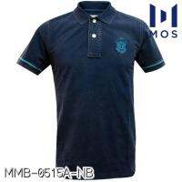 MOS เสื้อโปโลชายแฟชั่น ฟอกเซอร์ คอตตอน 100% ใส่สบาย นุ่มฟู MMB-0515A-NB กรมดำ