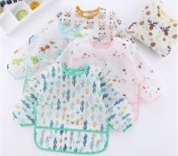 New Cute Children Baby Kids Toddler Waterproof Long Sleeve Art Smock Feeding Bib Apron Fit 1-4 Years Aprons