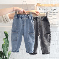 Spring fall kids Boys Clothes baby Elastic Band Stretch Denim Trousers for toddler children Boy Clothing Outer wear Jeans pants