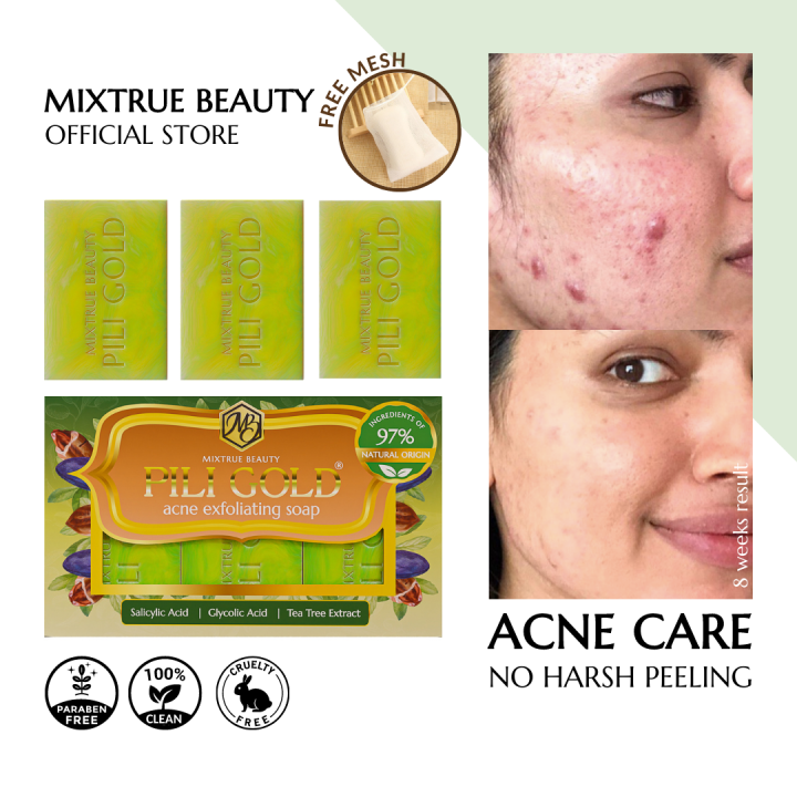 TRIAL PACK Piligold Acne Exfoliating Soap Safe for pregnant