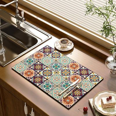 Super Absorbent Vintage Table Mat Diatom Mud Pad Anti-slip Mat for Kitchen Countertop Coffee Pad Kitchen Draining Mat Drying Mat